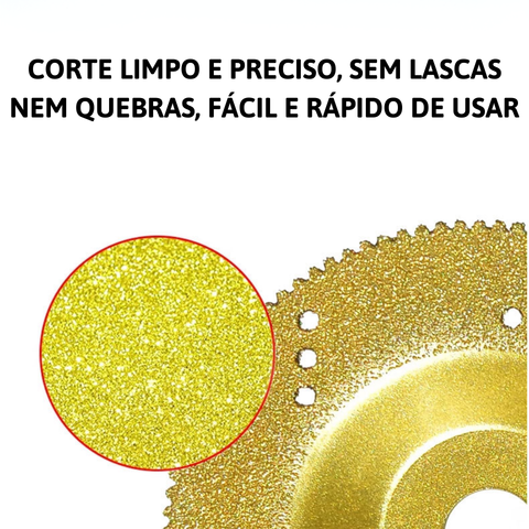 Disco diamantado 5 em 1 – Corta, lixa e molda em poucos segundos