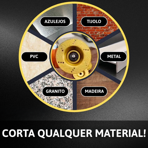 Disco diamantado 5 em 1 – Corta, lixa e molda em poucos segundos