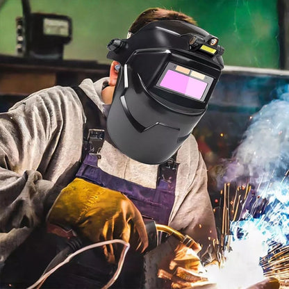 Máscara de Soldadura Automática com Escurecimento Premium com Luz LED, Leve na Cabeça, Proteção Ocular Total