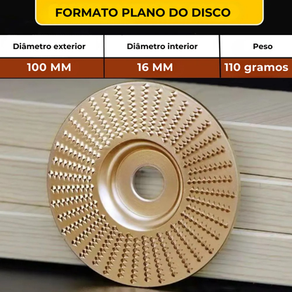 Conjunto de 3 Discos de Desbaste em Aço Carbono para Madeira (Plano - Curvo - Inclinado)