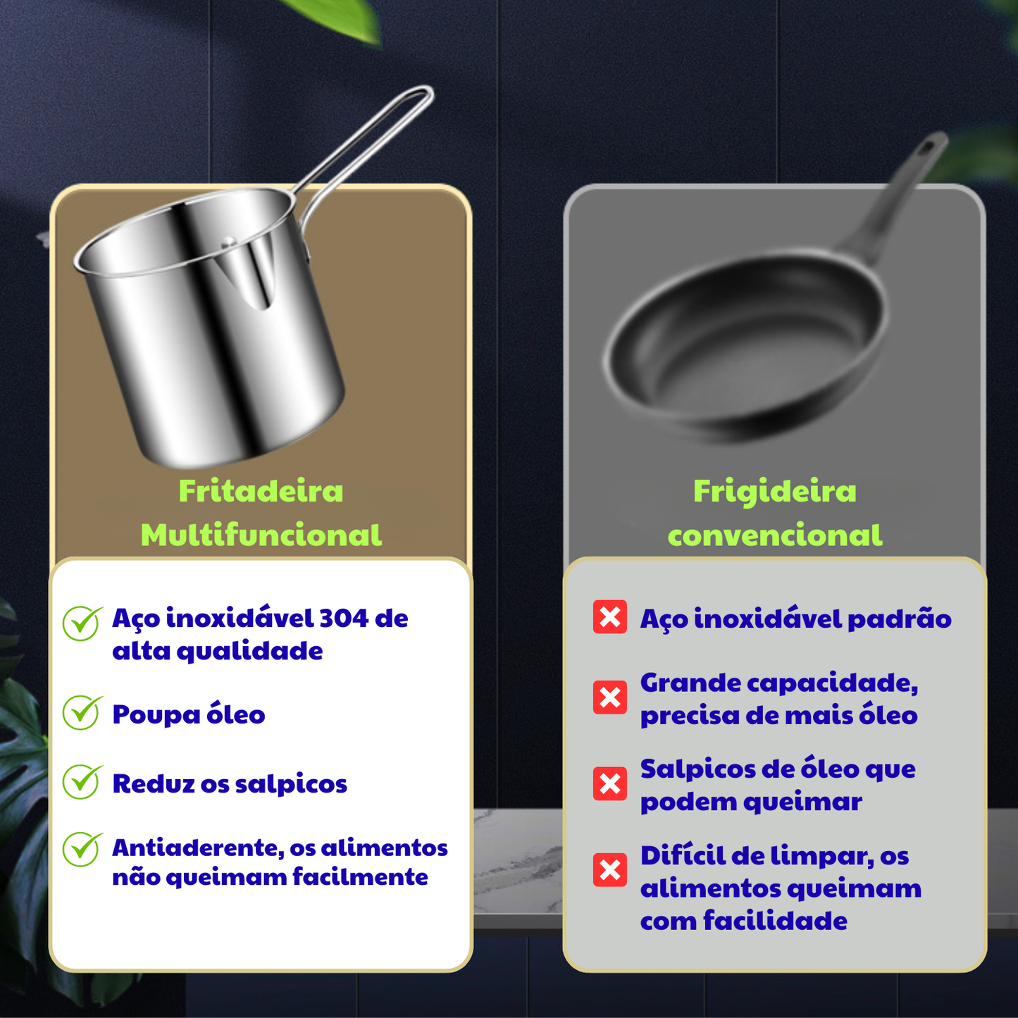 Olla Freidora Multifunción de Acero Inoxidable 304 con Cesta Filtrante para Ahorrar Aceite