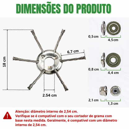 A Cabeça Do Cortador Tem 6 Ramos Tecidos Com Fio De Aço Resistente
