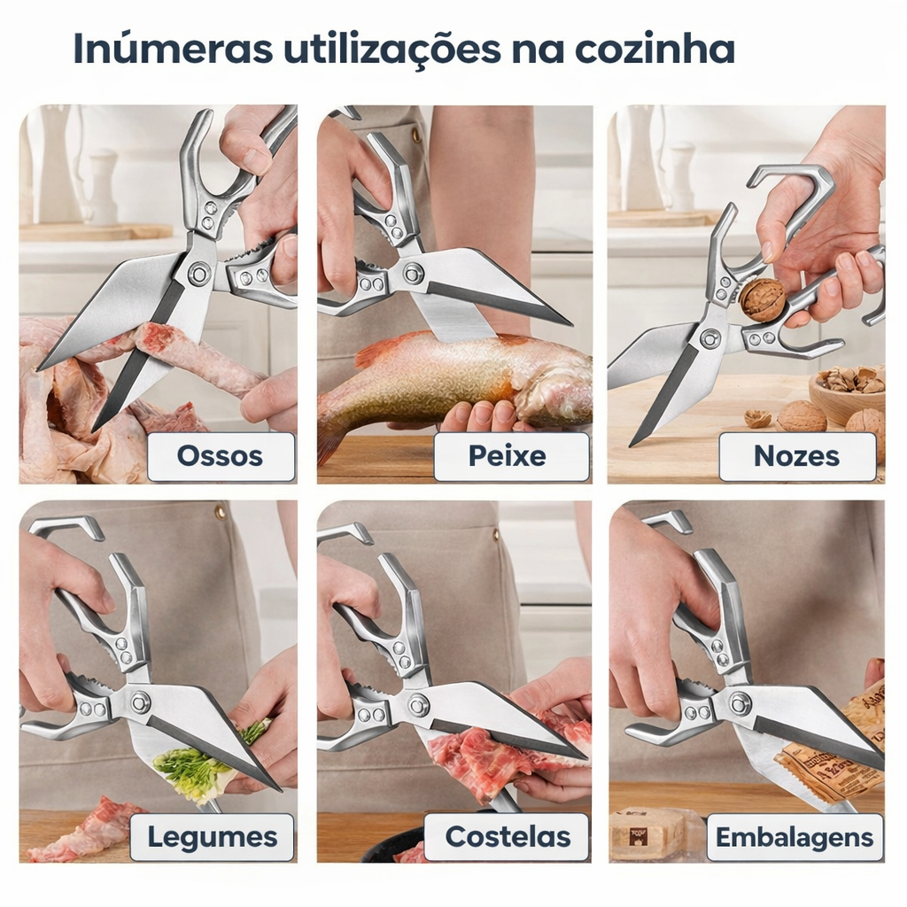 🇪🇸 Tesouras grandes com lâmina em forma de diamante, feitas de aço inoxidável maciço importado da Alemanha