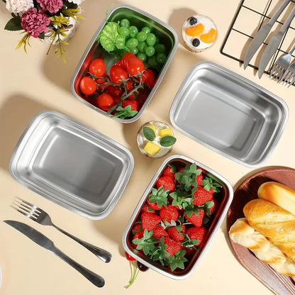 Bandeja de Aço Inoxidável 316 – Solução segura e prática para conservar alimentos (19x14x6cm)