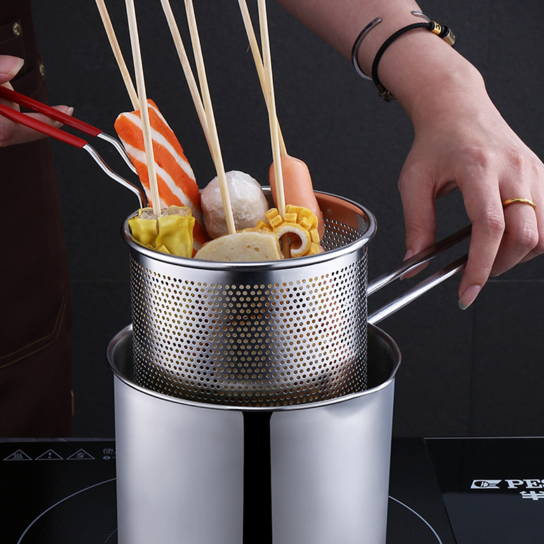 Frigideira Multifuncional De Aço Inoxidável 304, Frigideira Com Filtro Economizador De Óleo