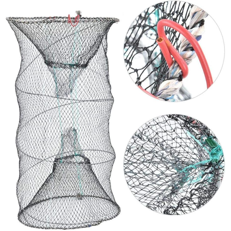 Gaiola de pesca dobrável - Design espesso e sem nós para camarão e enguia, perfeita para pesca em rios e lagos