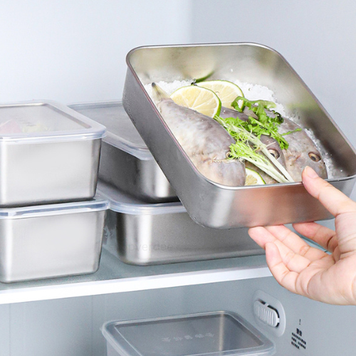 BestSeller™ - Caixas Para Conservação De Alimentos, Bandeja Retangular De Aço Inox SUS304 (25x20x5cm)