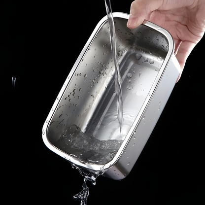 Recipiente Hermético Antibacteriano em Aço Inoxidável 316 (19×14×6 cm)