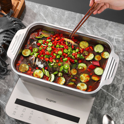 Tabuleiro De Cozinha Em Aço Inoxidável SUS304 Para Panelas Quentes, Peixe A Vapor, Cozedura E Armazenamento De Alimentos - Tamanho Grande