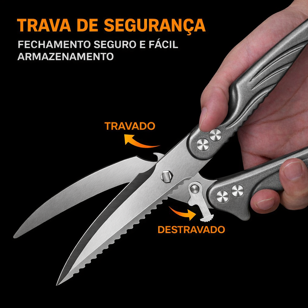 Tesoura Para Cortar Ossos De Frango Desmontável, Tesoura De Cozinha Multifuncional Em Aço Inoxidável, Afiada E Robusta (Cor Prata)