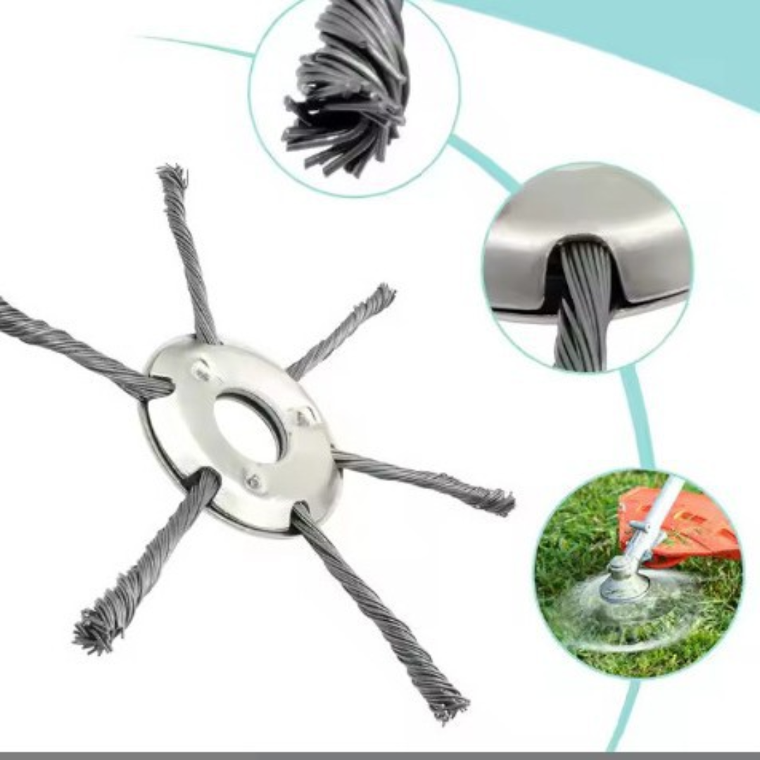 A cabeça do cortador tem 6 ramos tecidos com fio de aço resistente