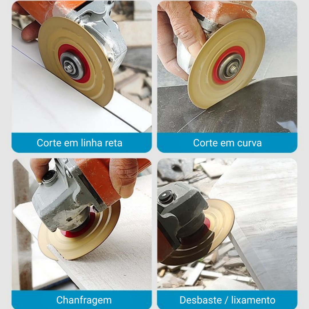 🔥 DISCO DE CORTE E DESBASTE DIAMANTADO MULTIFUNÇÃO PREMIUM