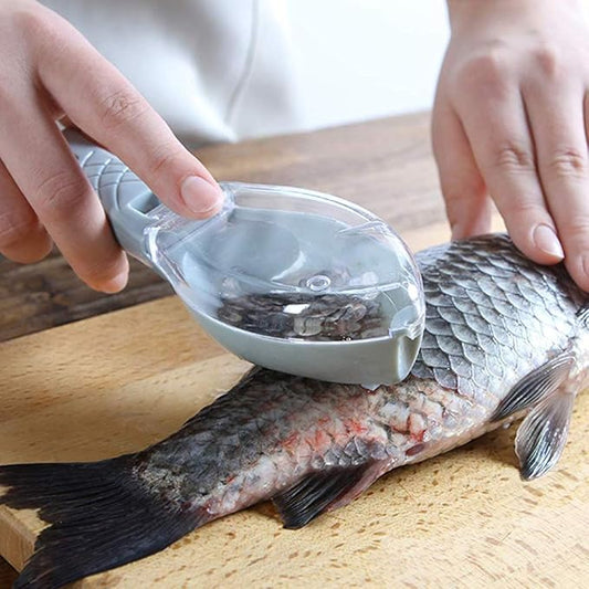 Raspador de escama de peixe conveniente com caixa de armazenamento