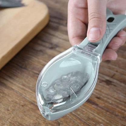 Raspador de escama de peixe conveniente com caixa de armazenamento