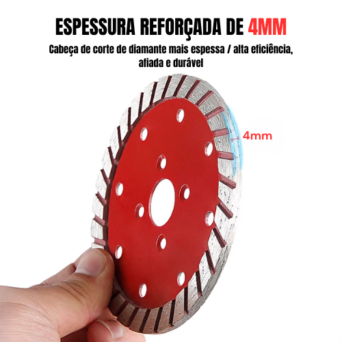 Disco De Corte E Desbaste Turbo De Diamante 110MM Para Granito, Mármore E Pedra (Flange Incluído)