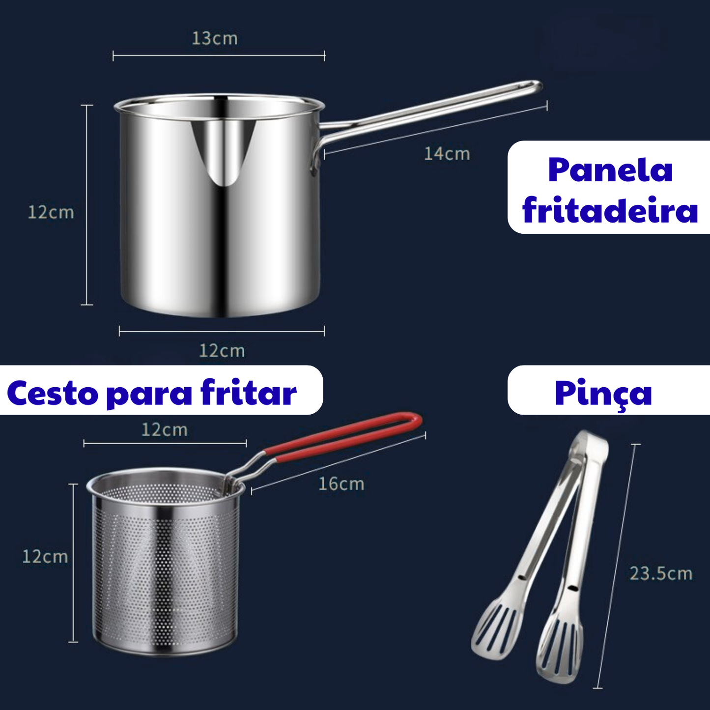 Olla Freidora Multifunción de Acero Inoxidable 304 con Cesta Filtrante para Ahorrar Aceite