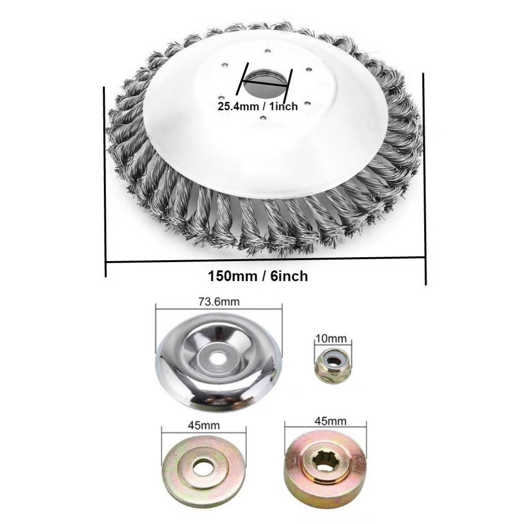 Lâmina de Corte de Relva em Arame de Aço Super Resistente 360° (Inclui Kit de Adaptadores)