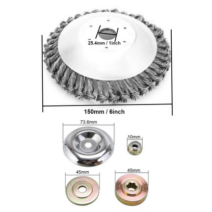 Lâmina de Corte de Relva em Arame de Aço Super Resistente 360° (Inclui Kit de Adaptadores)