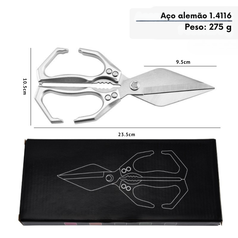 🇪🇸 Tesouras grandes com lâmina em forma de diamante, feitas de aço inoxidável maciço importado da Alemanha