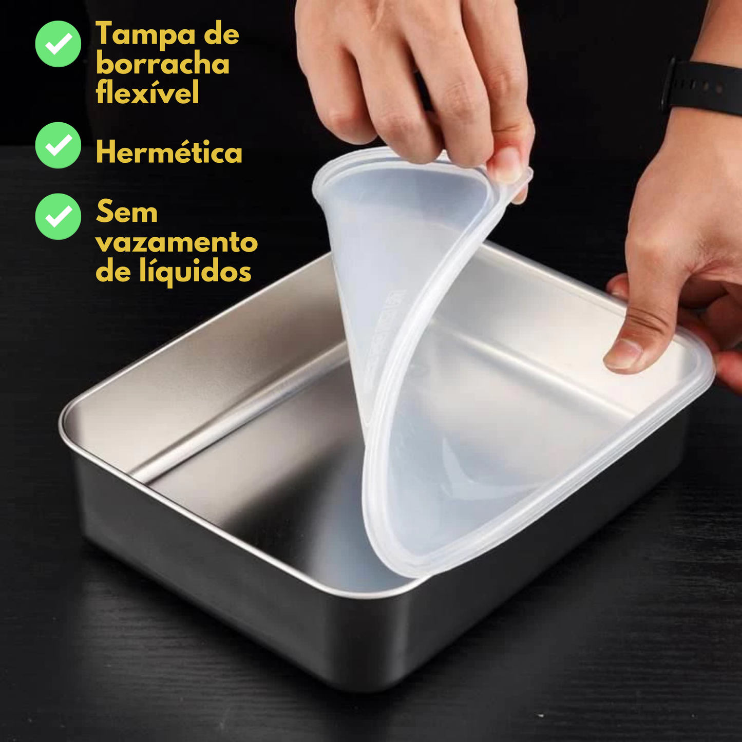 Recipiente para Alimentos em Aço Inoxidável 304 – Frescura Prolongada e Máxima Segurança