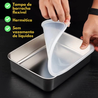 Recipiente para Alimentos em Aço Inoxidável 304 – Frescura Prolongada e Máxima Segurança