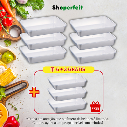 [Versão Importada Nova 2026 ✨] Caixas de Aço Inoxidável SUS304 – Saudáveis, Premium e Compatíveis com Micro-ondas (25 x 20 x 6 cm)