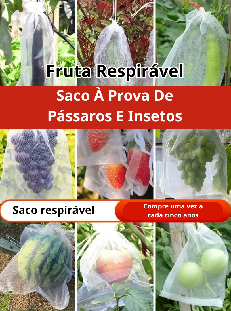 Sacos De Malha Respiráveis Reutilizáveis Para Proteção De Frutas E Vegetais – Proteja Contra Insetos, Moscas-Das-Frutas E Pássaros (TH)