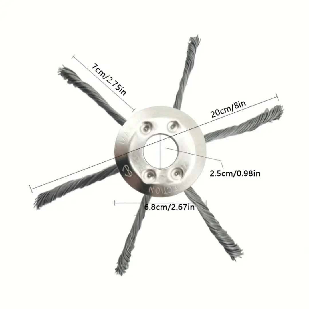 A cabeça do cortador tem 6 ramos tecidos com fio de aço resistente