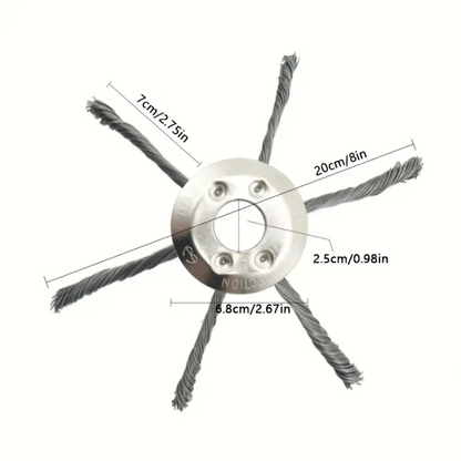 A cabeça do cortador tem 6 ramos tecidos com fio de aço resistente