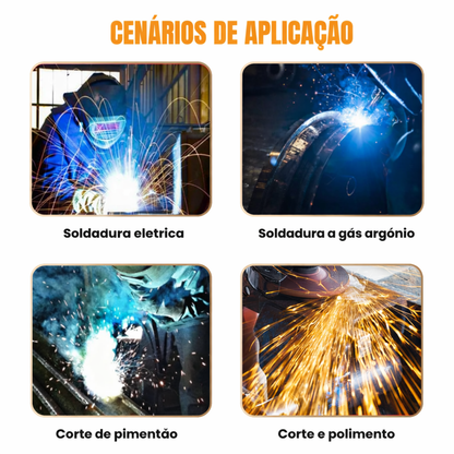 A Viseira Protege o Rosto Contra Poeiras Finas e Névoa