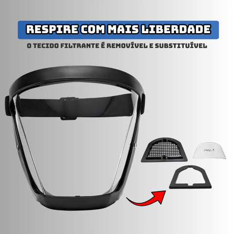 Protetor facial integral multiuso - Proteção total para o seu rosto com um design ultraleve