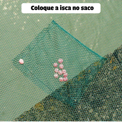 Rede Verde Dobrável para Pesca - Material PE Durável, Design de Topo Aberto para Captura Fácil de Peixes e Camarões, Perfeita para Pesca em Rios e Lagos
