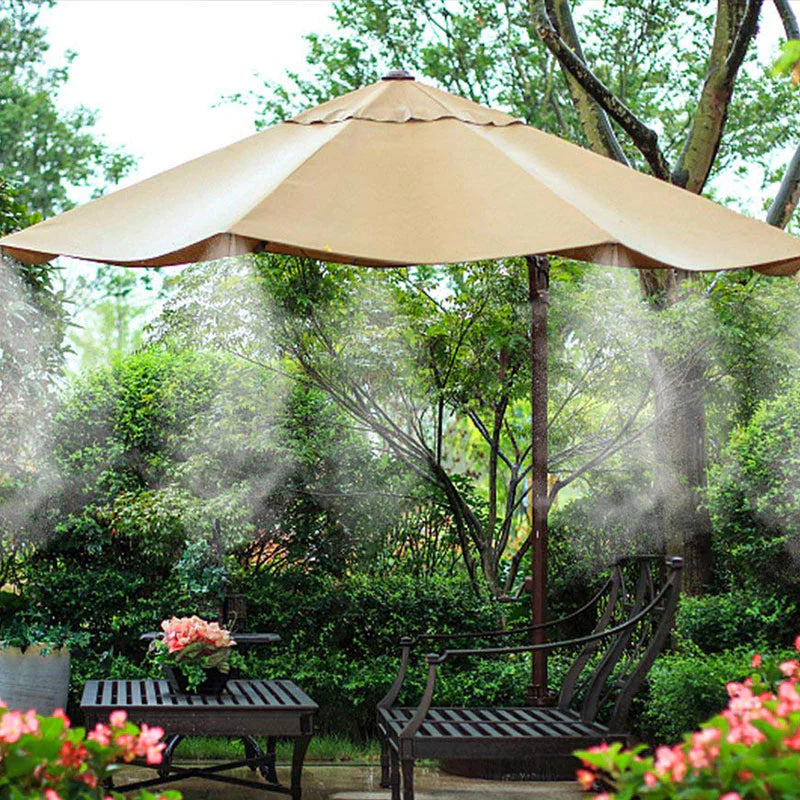 Mangueira De Irrigação Para Jardim 15 Metros Com Bicos De Névoa – Sistema De Resfriamento Por Névoa, Fácil De Instalar