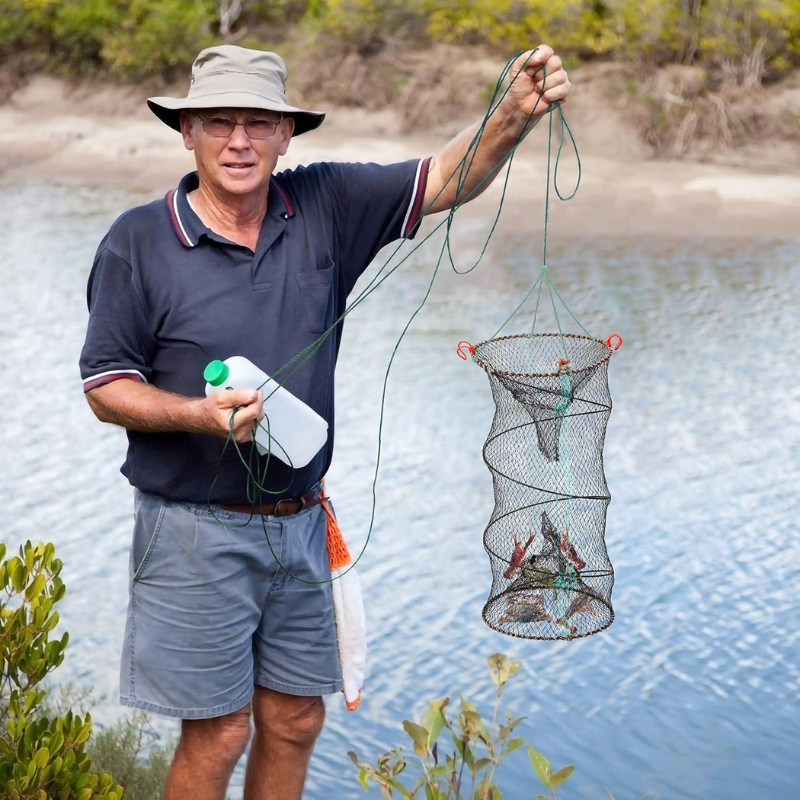 Gaiola de pesca dobrável - Design espesso e sem nós para camarão e enguia, perfeita para pesca em rios e lagos