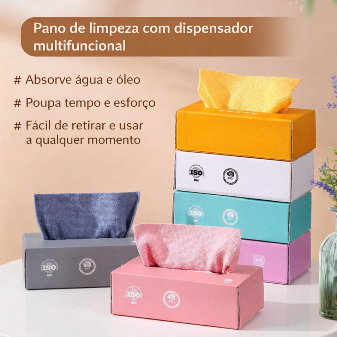 BestSeller™ – Pano de Limpeza Extraível em Microfibra, Super Absorvente, Reutilizável, Uso a Seco e Húmido, Ideal para Cozinha e Casa