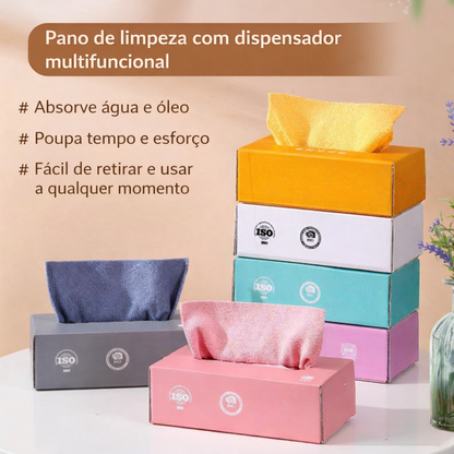 BestSeller™ – Pano de Limpeza Extraível em Microfibra, Super Absorvente, Reutilizável, Uso a Seco e Húmido, Ideal para Cozinha e Casa