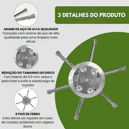 A Cabeça Do Cortador Tem 6 Ramos Tecidos Com Fio De Aço Resistente