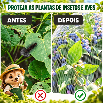 Pack de 50 Sacos de Rede para Frutas e Legumes — Proteja a Sua Colheita de Insetos e Pássaros
