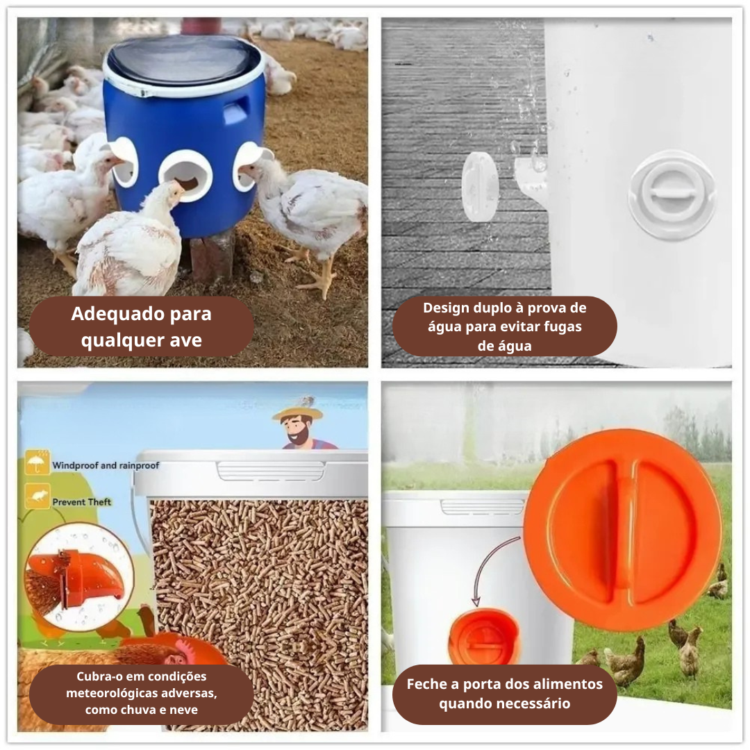 Porta De Alimentação Automática Para Galinhas E Patos Para Todos Os Tipos De Baldes – Inclui Broca Serra Copo