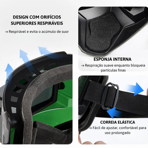 Máscara de Soldagem com Escurecimento Automático 0,1 ms – Desmontável em 2 Peças, Proteção Total