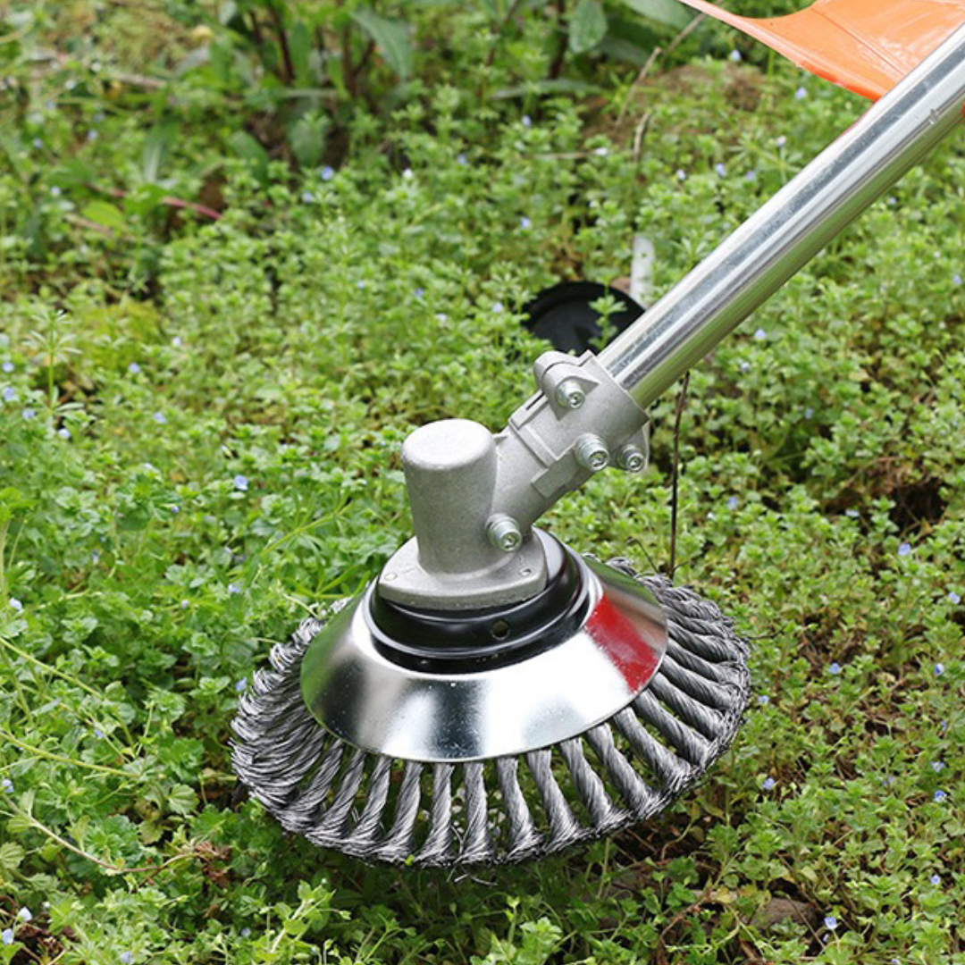 Lâmina de Corte de Relva em Arame de Aço Super Resistente 360° (Inclui Kit de Adaptadores)