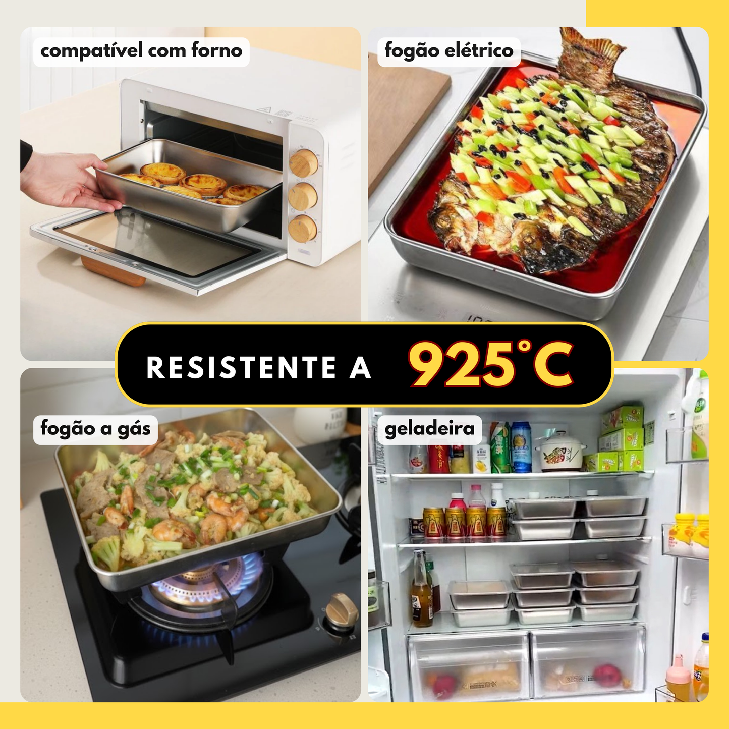 Recipiente para Alimentos em Aço Inoxidável 304 – Frescura Prolongada e Máxima Segurança