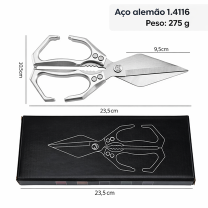 🇪🇸 Tesouras grandes com lâmina em forma de diamante, feitas de aço inoxidável maciço importado da Alemanha