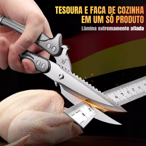 Tesoura Para Cortar Ossos De Frango Desmontável, Tesoura De Cozinha Multifuncional Em Aço Inoxidável, Afiada E Robusta (Cor Prata)