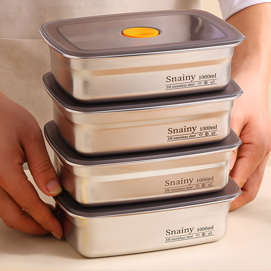 Recipiente Hermético Antibacteriano em Aço Inoxidável 316 (19×14×6 cm)