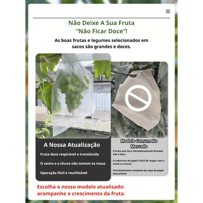 Sacos De Malha Respiráveis Reutilizáveis Para Proteção De Frutas E Vegetais – Proteja Contra Insetos, Moscas-Das-Frutas E Pássaros (TH)
