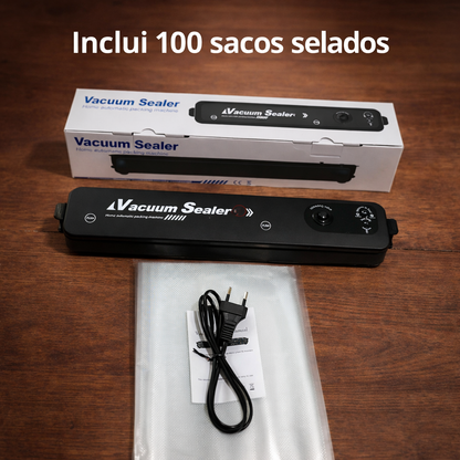 Seladora a Vácuo para Alimentos para a Conservação Prolongada de Alimentos — Inclui 100 Sacos a Vácuo Gratuitos