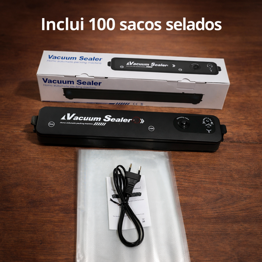 Seladora a Vácuo para Alimentos para a Conservação Prolongada de Alimentos — Inclui 100 Sacos a Vácuo Gratuitos