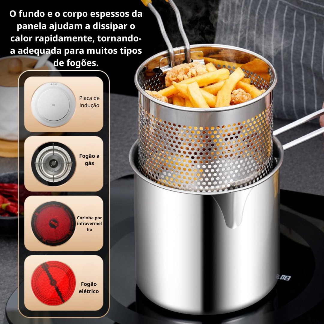 Frigideira Multifuncional De Aço Inoxidável 304, Frigideira Com Filtro Economizador De Óleo