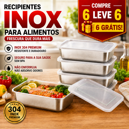 BestSeller™ - Caixas Para Conservação De Alimentos, Bandeja Retangular De Aço Inox SUS304 (25x20x5cm)